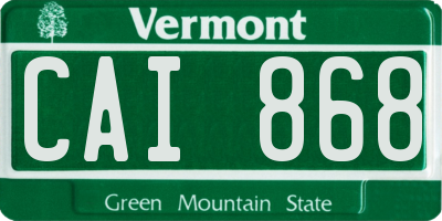 VT license plate CAI868
