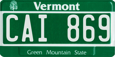 VT license plate CAI869