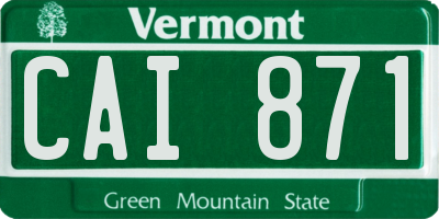 VT license plate CAI871