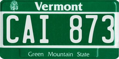 VT license plate CAI873