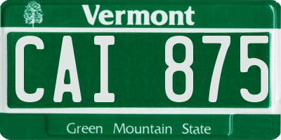 VT license plate CAI875