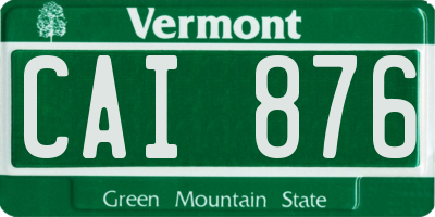 VT license plate CAI876