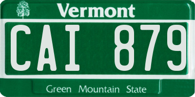VT license plate CAI879