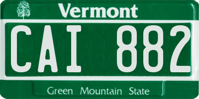VT license plate CAI882
