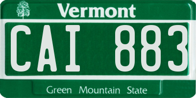 VT license plate CAI883