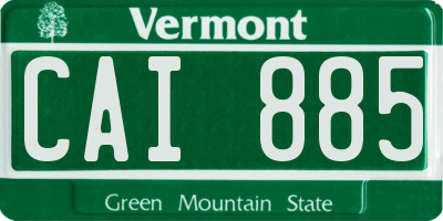 VT license plate CAI885
