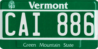 VT license plate CAI886