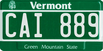 VT license plate CAI889