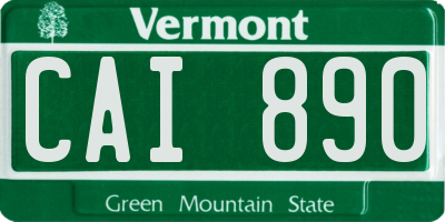 VT license plate CAI890