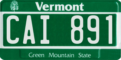 VT license plate CAI891