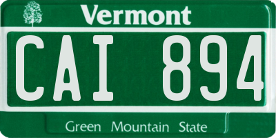 VT license plate CAI894