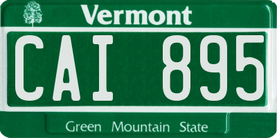 VT license plate CAI895