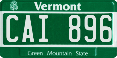 VT license plate CAI896