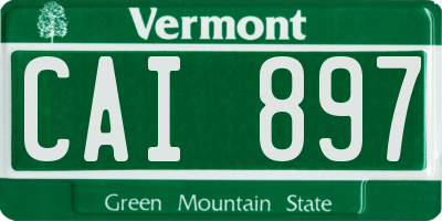 VT license plate CAI897