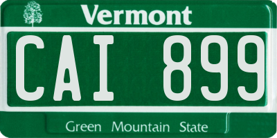 VT license plate CAI899