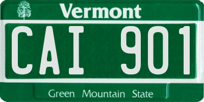 VT license plate CAI901
