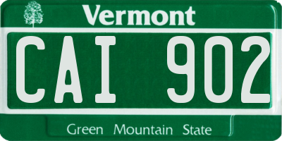 VT license plate CAI902