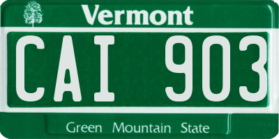 VT license plate CAI903