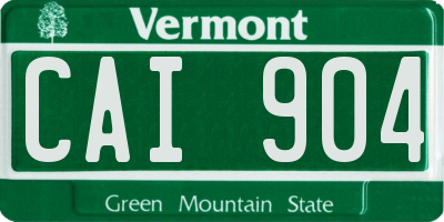 VT license plate CAI904