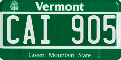 VT license plate CAI905