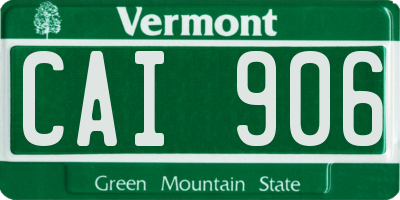 VT license plate CAI906
