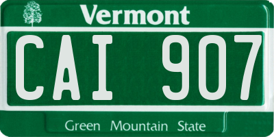 VT license plate CAI907