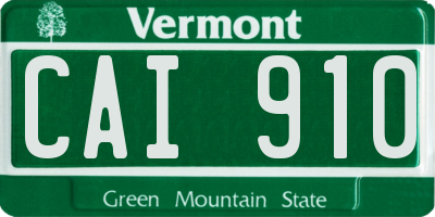VT license plate CAI910
