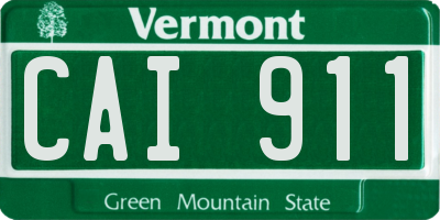 VT license plate CAI911