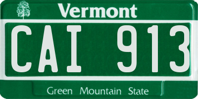 VT license plate CAI913