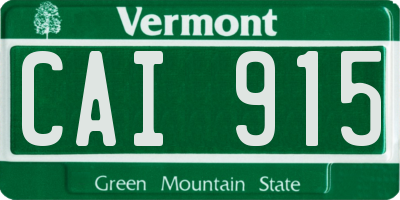VT license plate CAI915