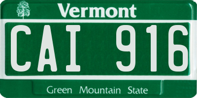 VT license plate CAI916