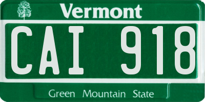 VT license plate CAI918
