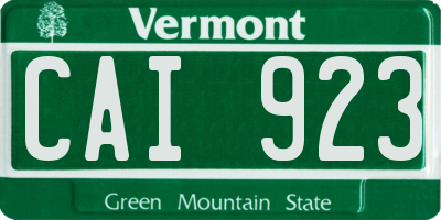 VT license plate CAI923