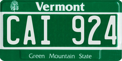 VT license plate CAI924