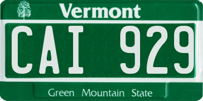 VT license plate CAI929