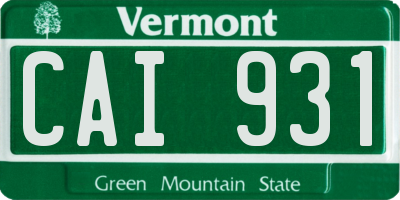 VT license plate CAI931