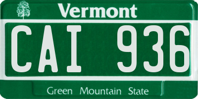 VT license plate CAI936
