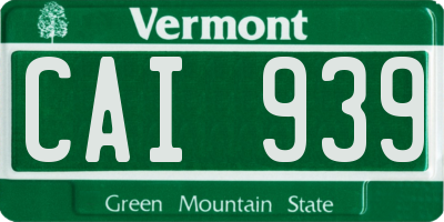 VT license plate CAI939