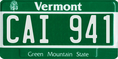 VT license plate CAI941