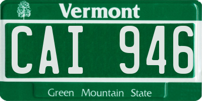 VT license plate CAI946