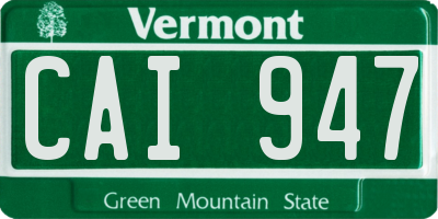 VT license plate CAI947