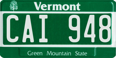 VT license plate CAI948