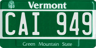 VT license plate CAI949