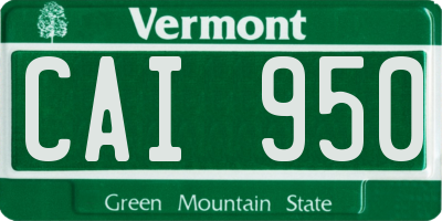 VT license plate CAI950