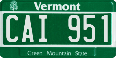 VT license plate CAI951