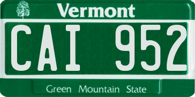 VT license plate CAI952