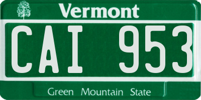VT license plate CAI953