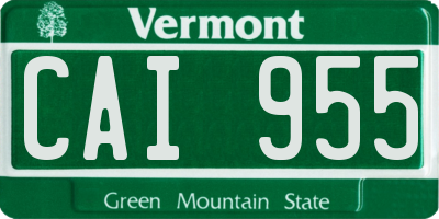 VT license plate CAI955