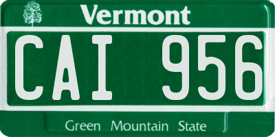 VT license plate CAI956