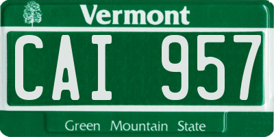 VT license plate CAI957